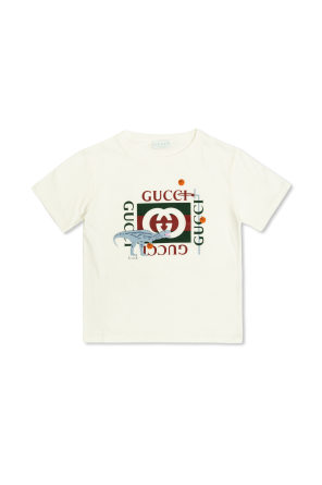 早い者勝ち！GUCCI kids Tシャツ 10year チルドレンズ〕ウェブ ストライプ コットン Tシャツホワイト